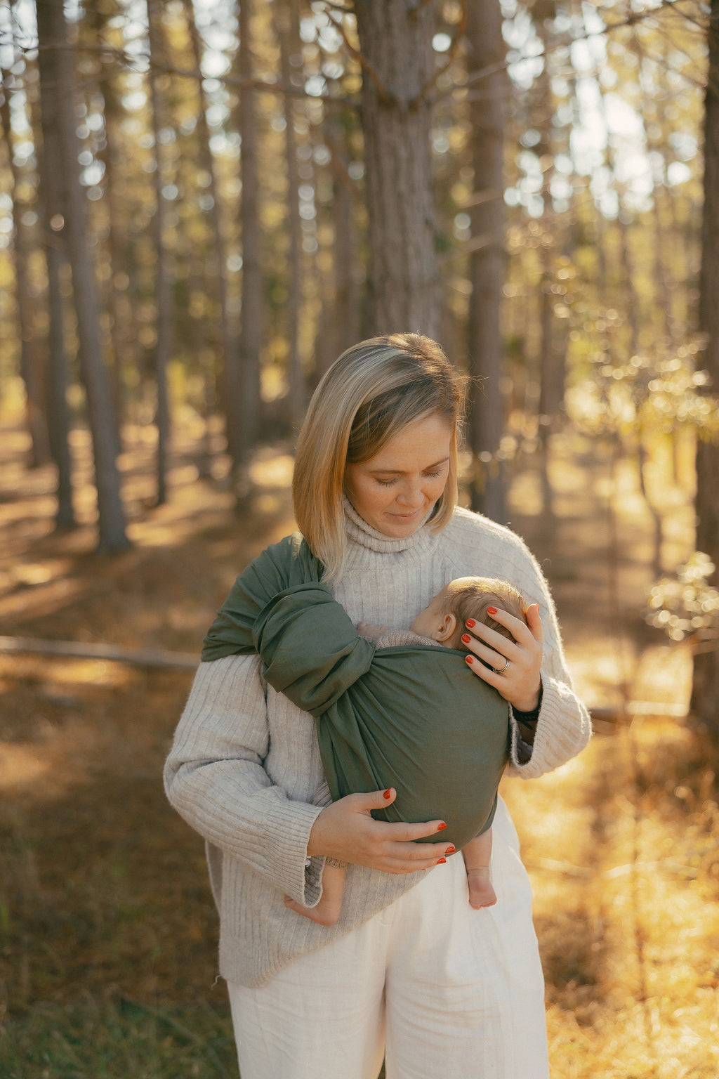 (PRE-ORDER) Evergreen Mercy - 100% pure linen ring sling (with silver rings)