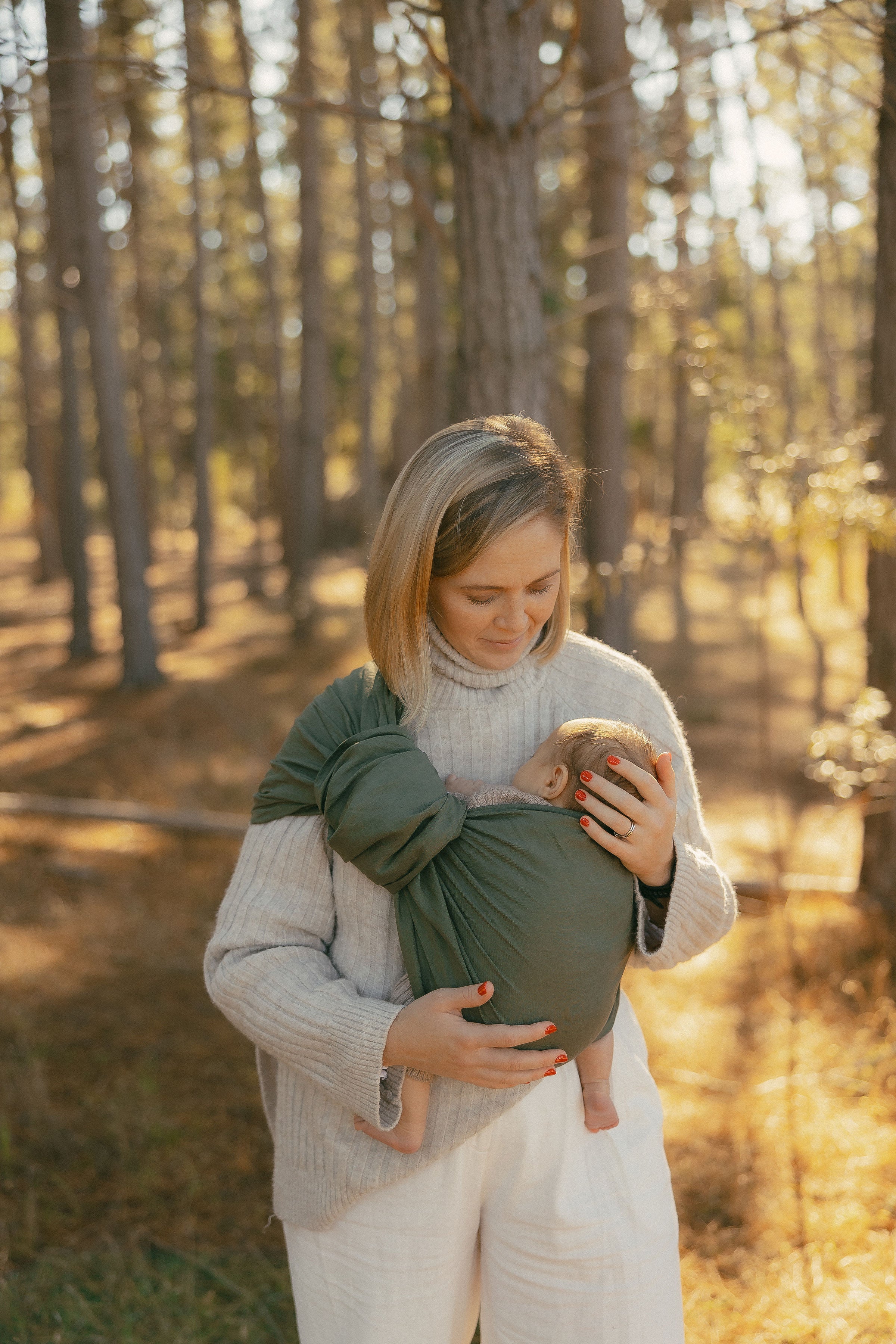 (PRE-ORDER) Evergreen Mercy - 100% pure linen ring sling (with silver rings)