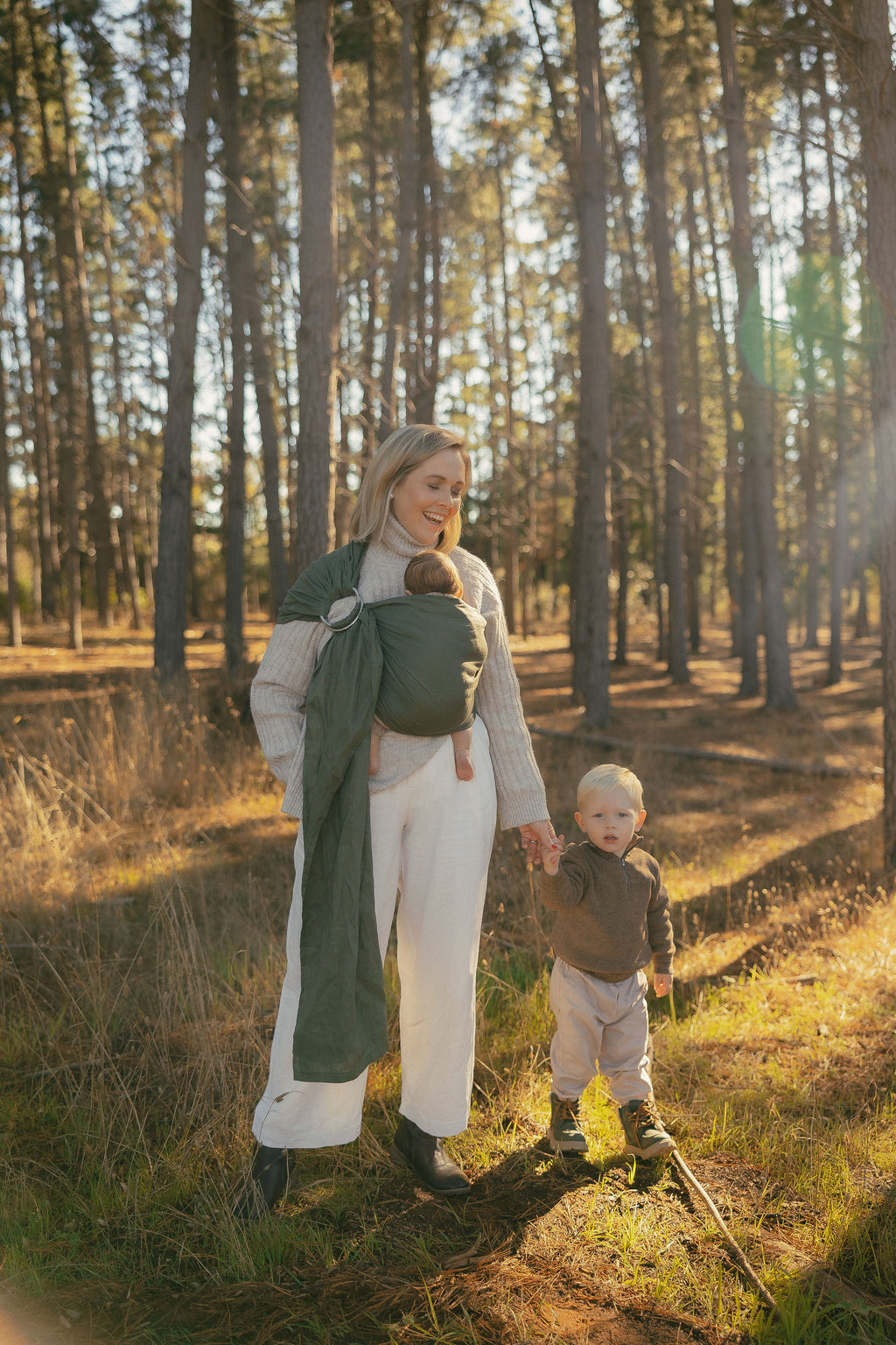 (PRE-ORDER) Evergreen Mercy - 100% pure linen ring sling (with silver rings)