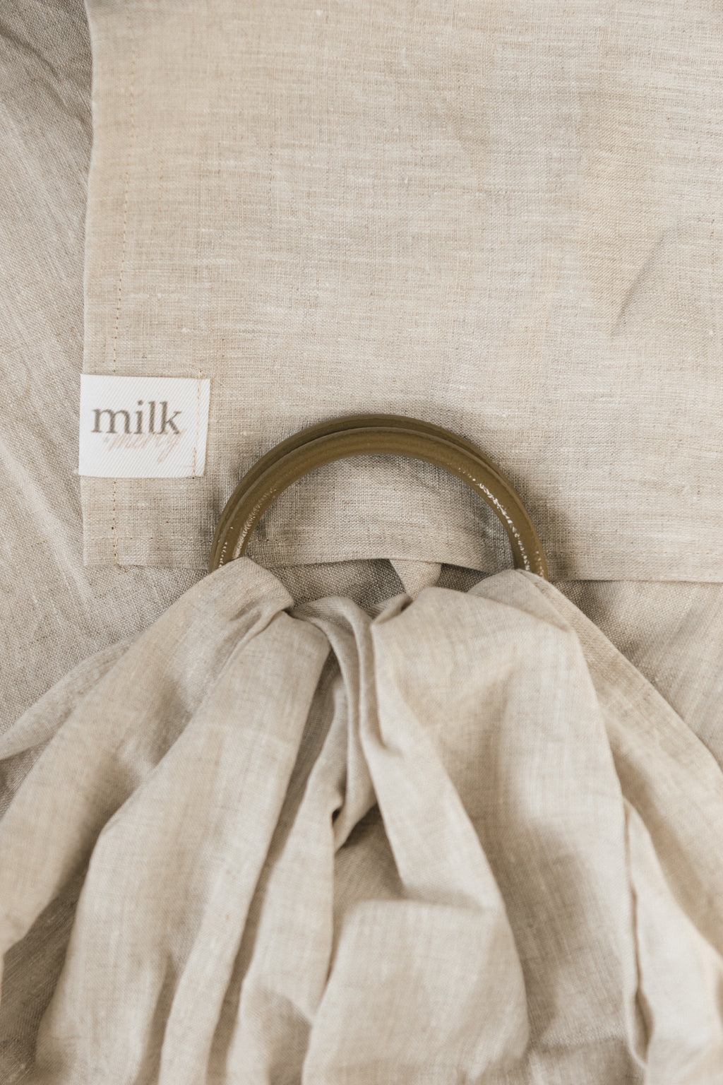 Milky - premium 100% pure linen ring sling (with olive rings)