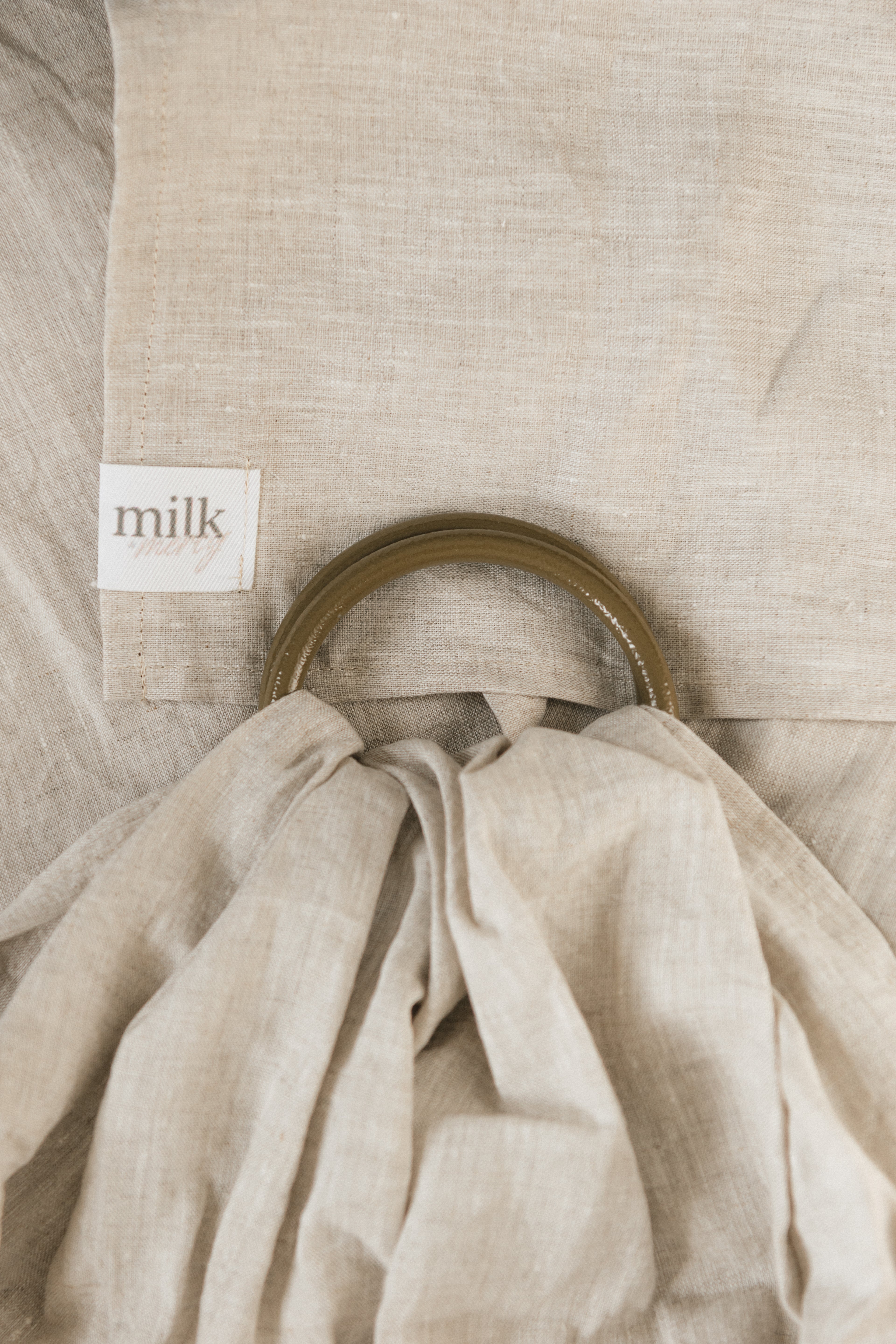 Milky - premium 100% pure linen ring sling (with olive rings)