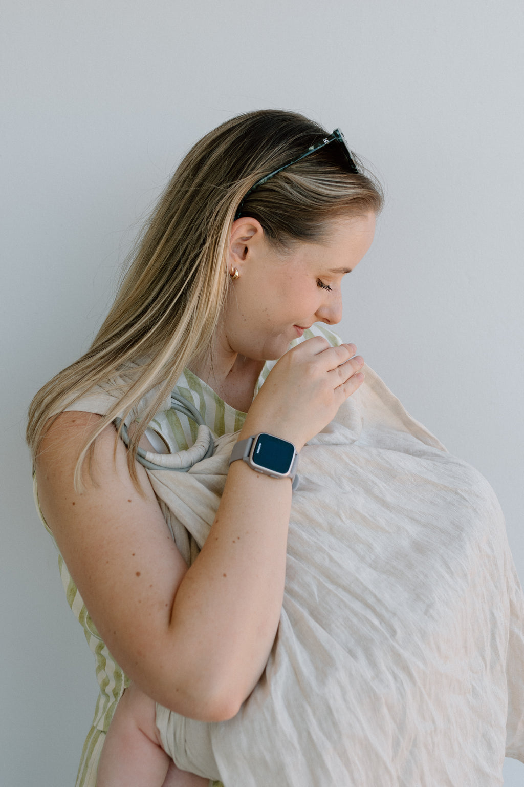 (PRE-ORDER) Original Milk - 100% pure linen ring sling (with grey rings)