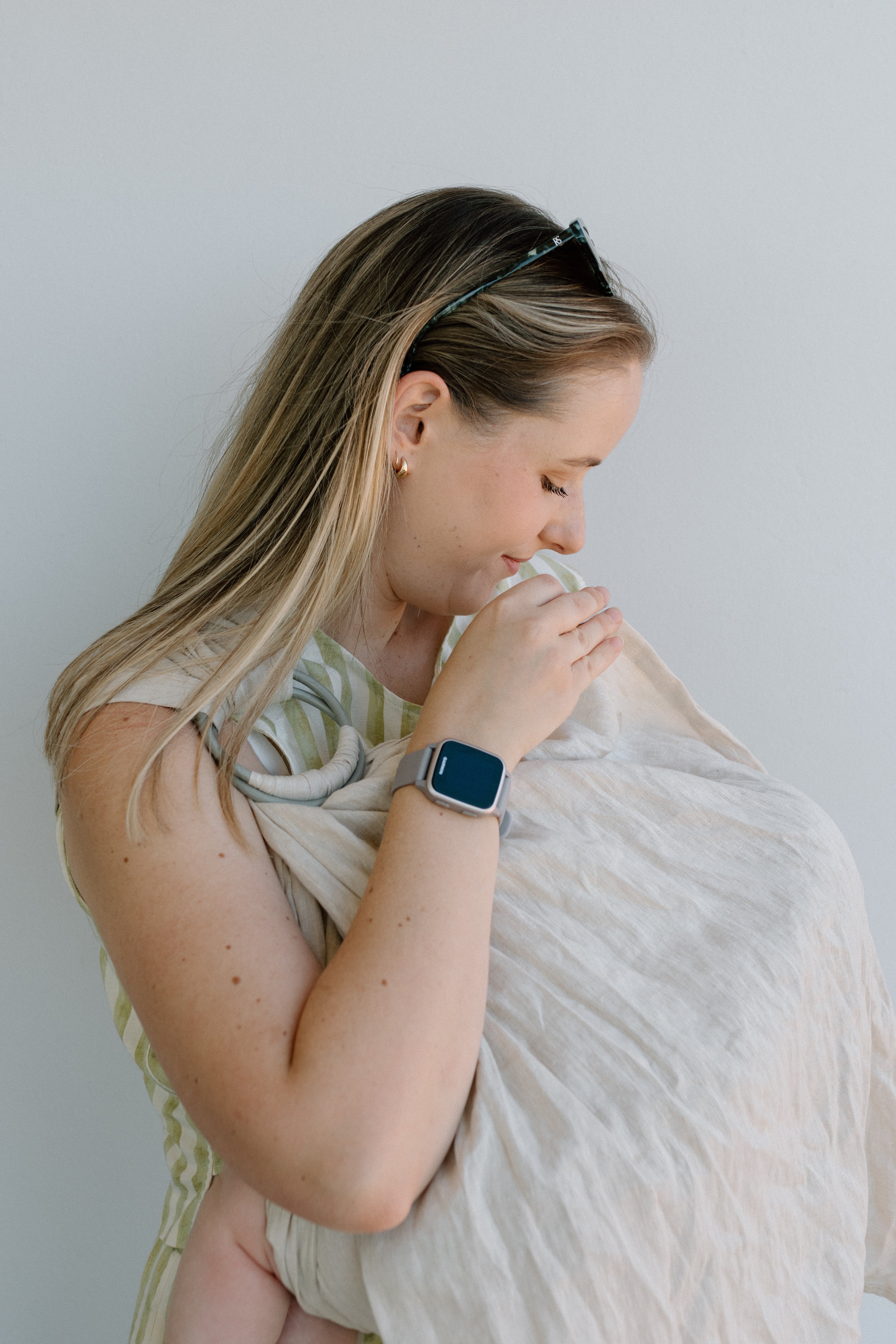 (PRE-ORDER) Original Milk - 100% pure linen ring sling (with grey rings)