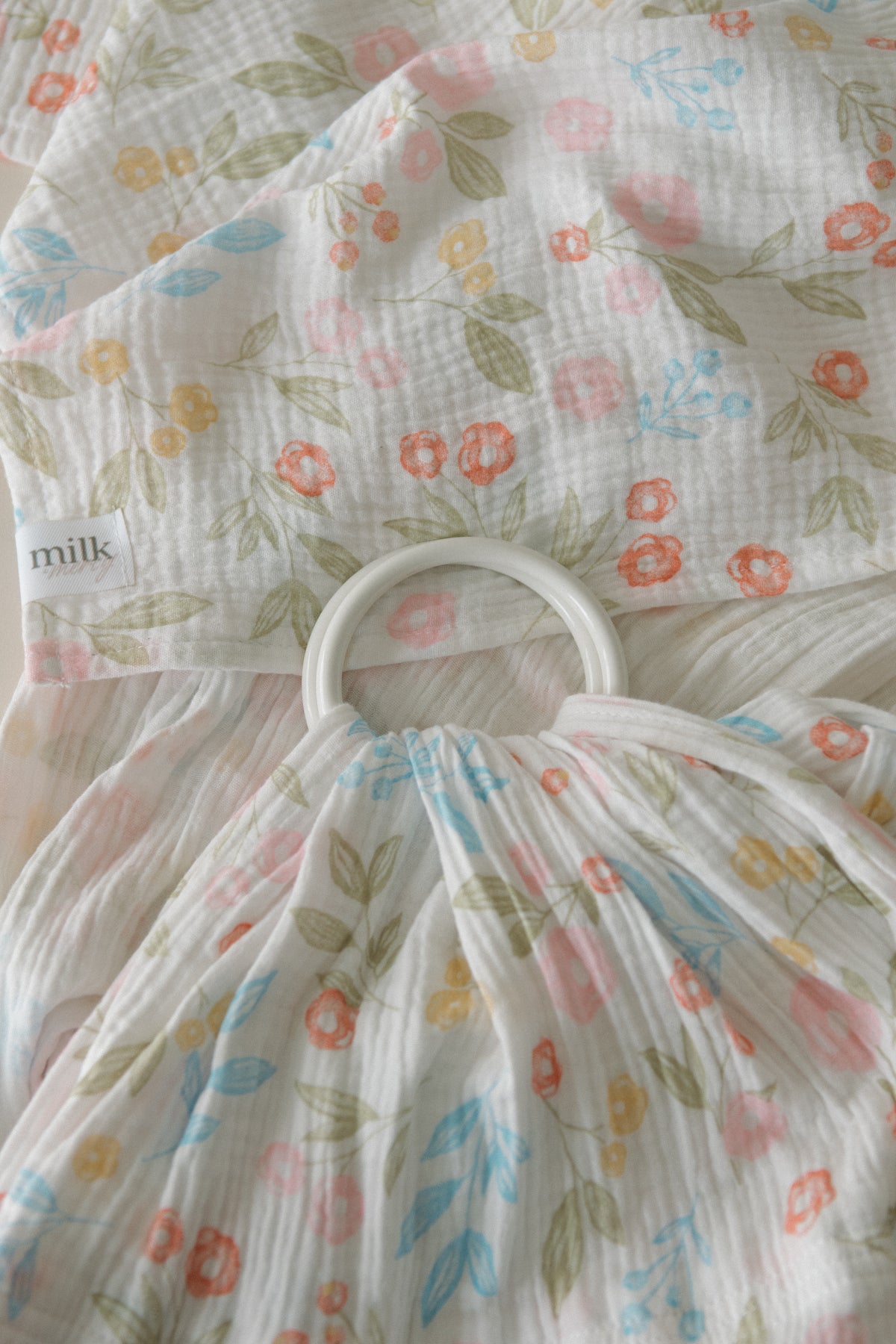 Blossom - 100% cotton ring sling (with white rings)