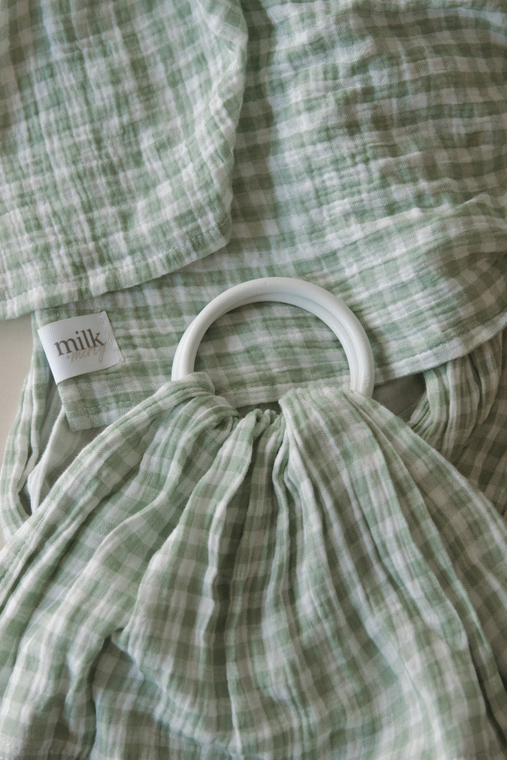 Gingham - 100% cotton ring sling (with white rings)