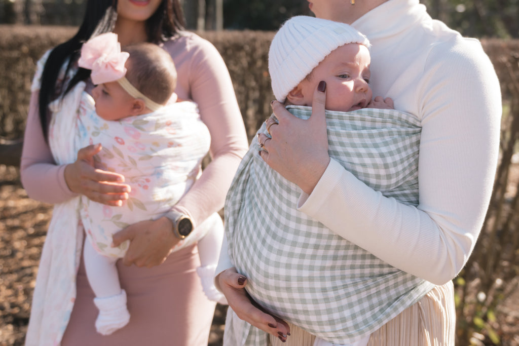 Gingham - 100% cotton ring sling (with white rings)