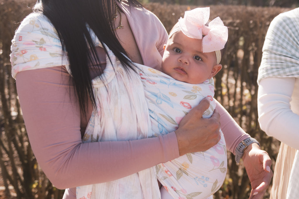 Blossom - 100% cotton ring sling (with white rings)
