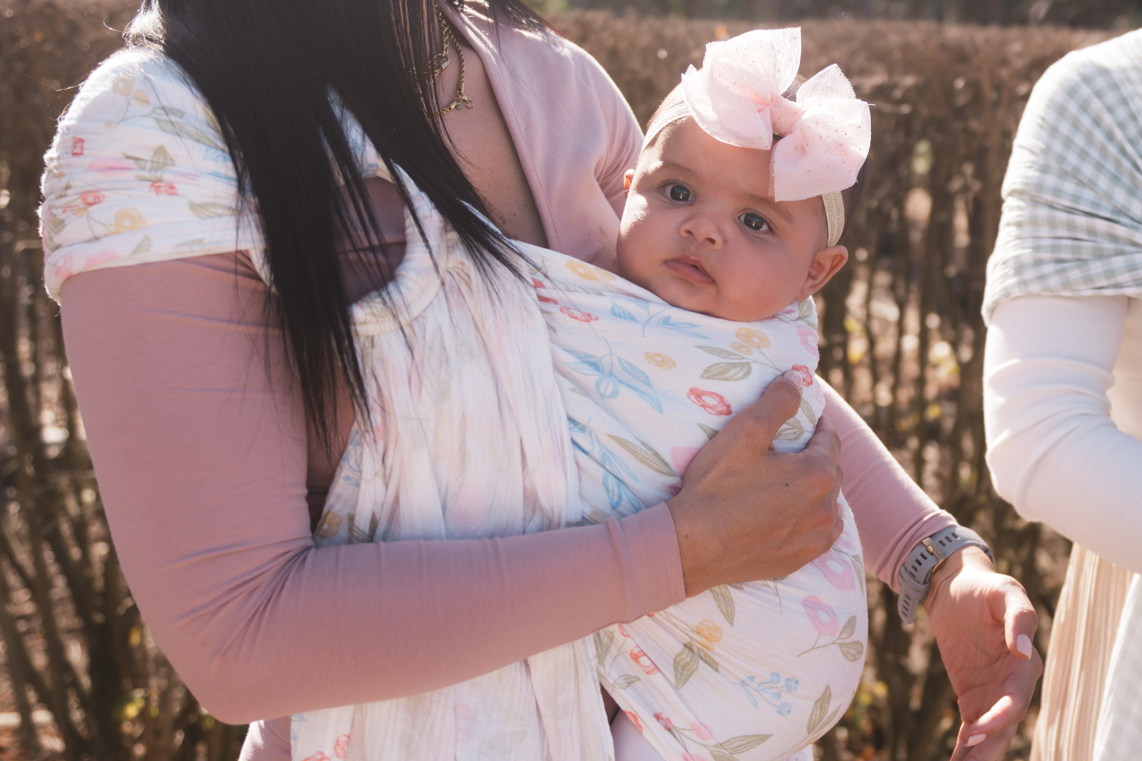Blossom - 100% cotton ring sling (with white rings)