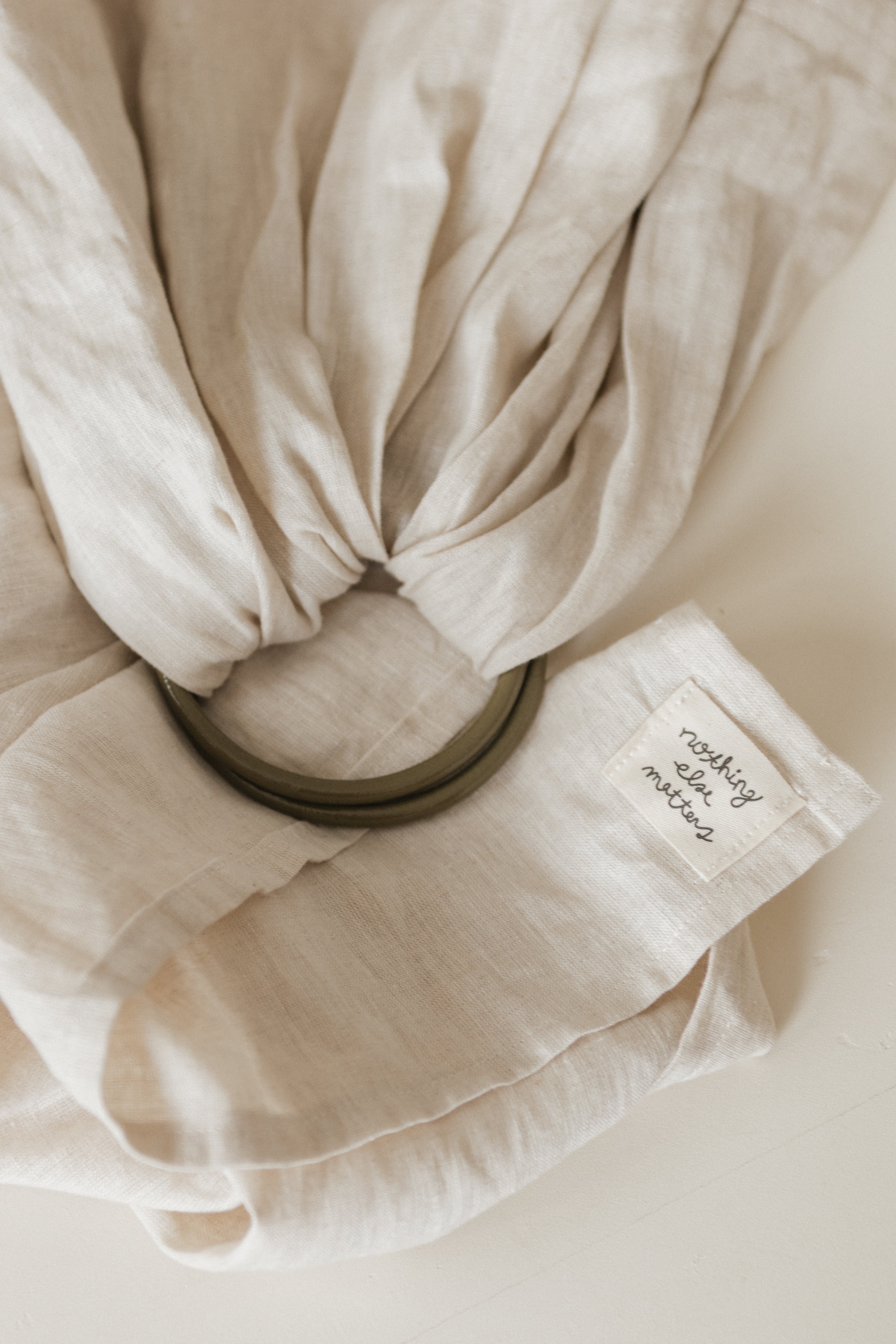 (PRE-ORDER) Original Milk - 100% pure linen ring sling (with khaki rings)