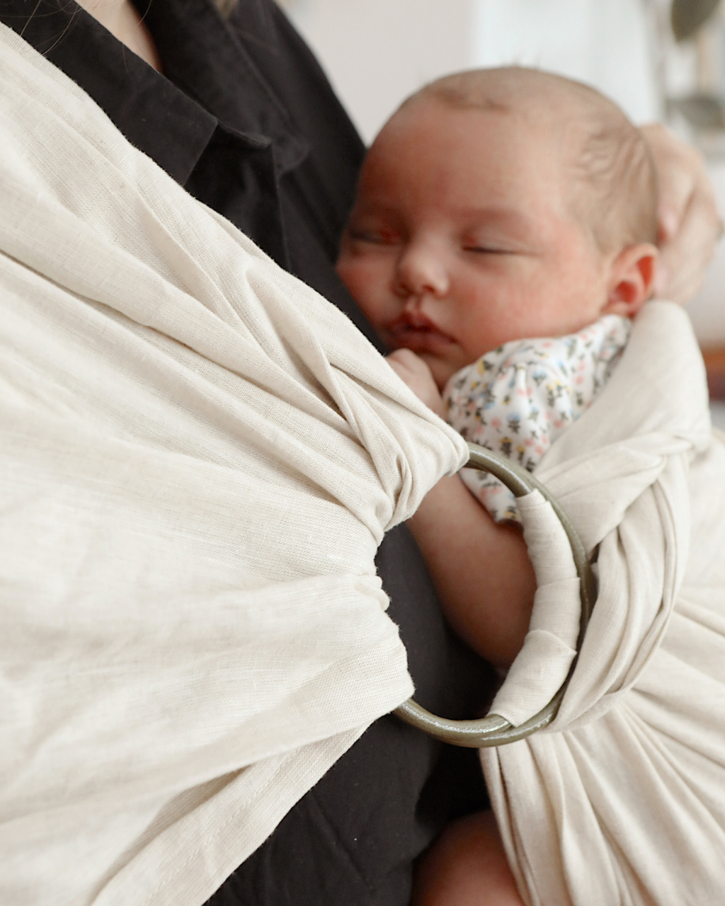 Original Milk - 100% pure linen ring sling (with khaki rings)