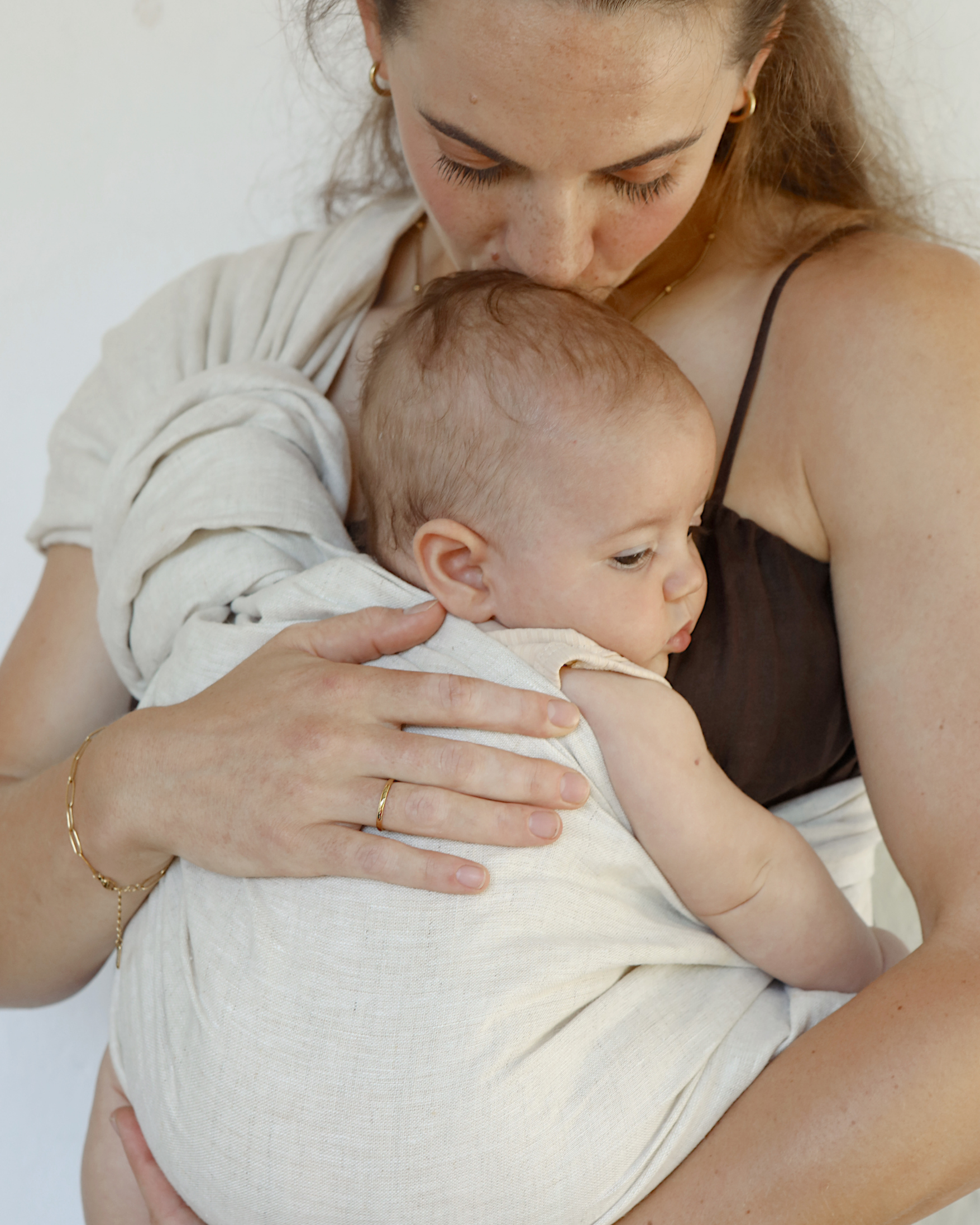 (PRE-ORDER) Original Milk - 100% pure linen ring sling (with khaki rings)